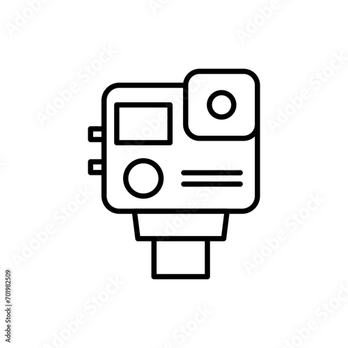 Action camera outline icons, diving minimalist vector illustration ,simple transparent graphic element .Isolated on white background