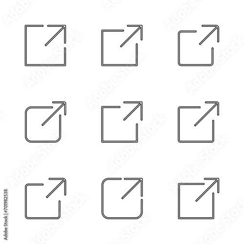 External link icon set. link icon vector. hyperlink symbol