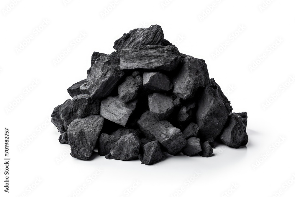 Coal on white background isolated