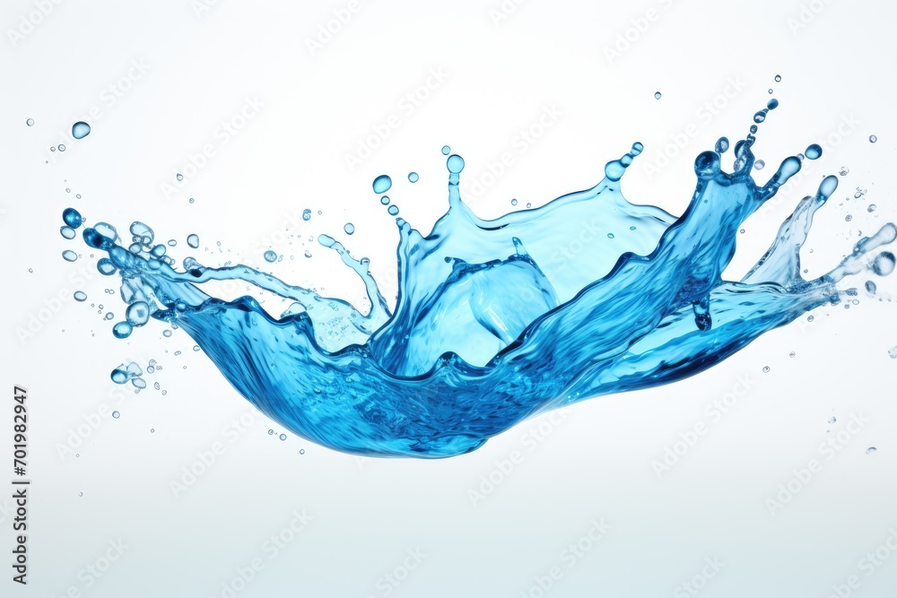 Blue water splash on white background Blue water splash on white background