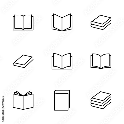 Book icon set. open book icon vector. ebook icon