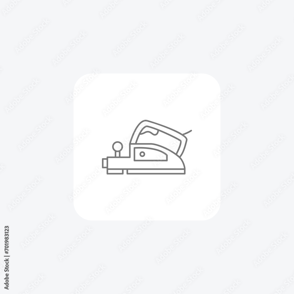 Planer Tool grey thin line icon, 1px stroke icon, outline icon, vector, pixel perfect icon