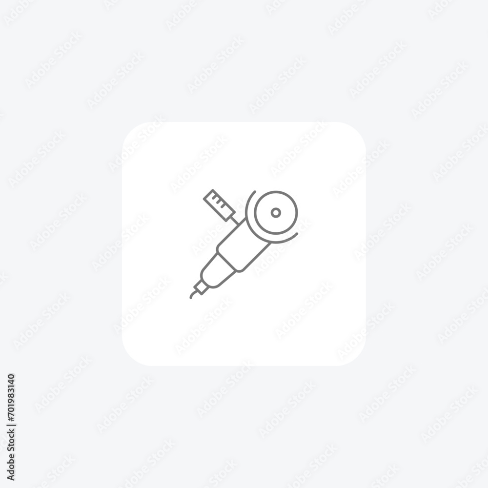 Disc Sander Tool grey thin line icon, 1px stroke icon, outline icon, vector, pixel perfect icon Disc Sander Tool grey thin line icon, 1px stroke icon, outline icon, vector, pixel perfect icon