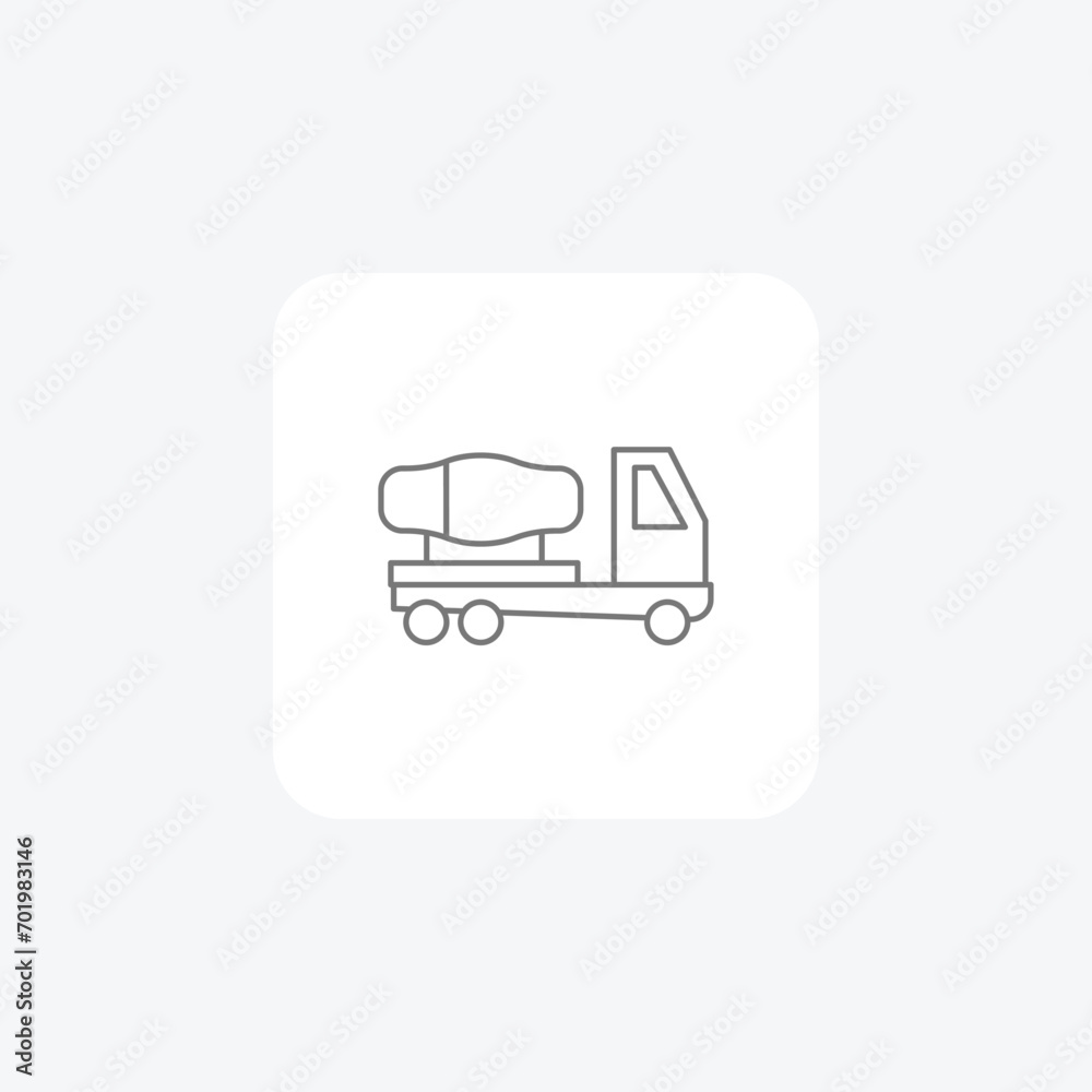 Construction Concrete Mixer grey thin line icon, 1px stroke icon, outline icon, vector, pixel perfect icon Construction Concrete Mixer grey thin line icon, 1px stroke icon, outline icon, vector, pixel perfect icon