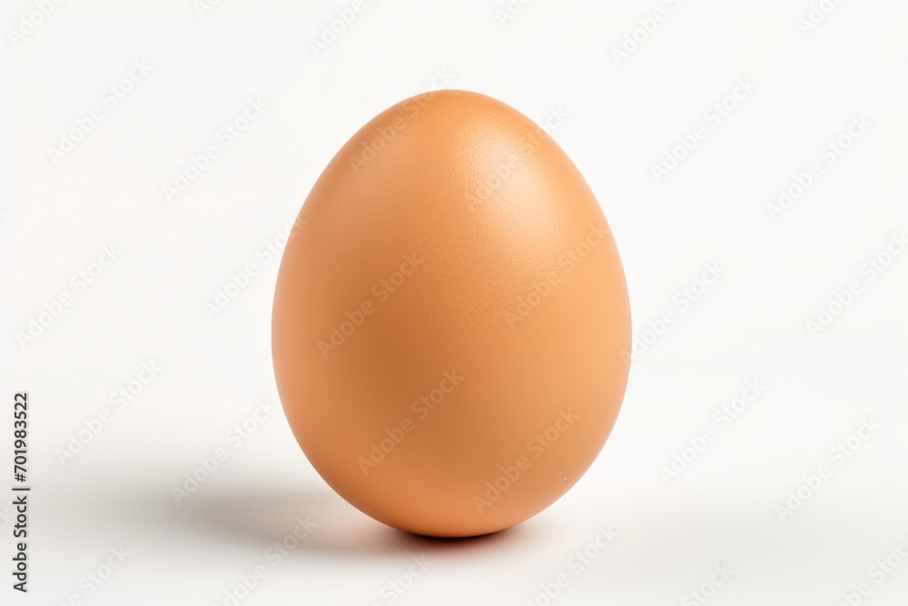 Enhanced close up image of a single brown egg on a white background sharp and clear Enhanced close up image of a single brown egg on a white background sharp and clear