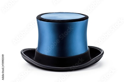 Classic magician top hat, white background.