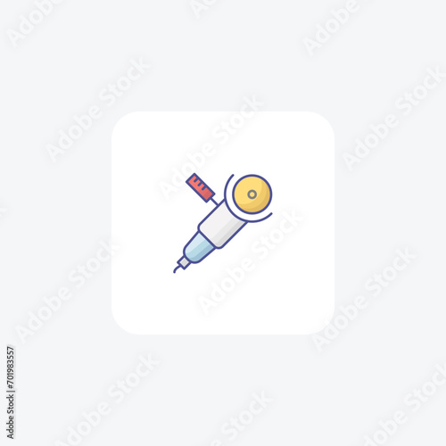 Disc Sander Tool lineal color icon, color outline icon, vector, pixel perfect icon