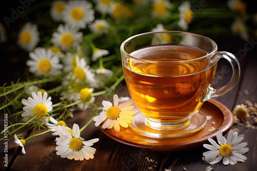 Camomile flower infusion.