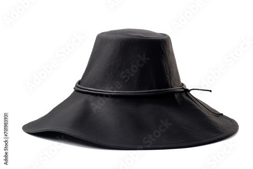 White background with isolated witch wool hat Halloween fabric.