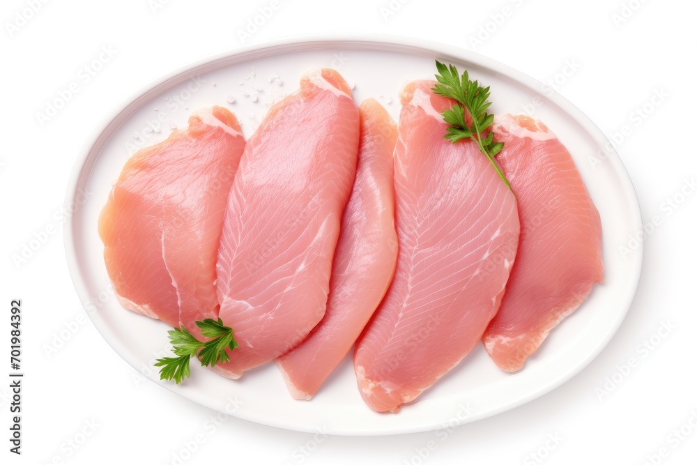 Fresh raw chicken seen from above isolated on a white background Fresh raw chicken seen from above isolated on a white background