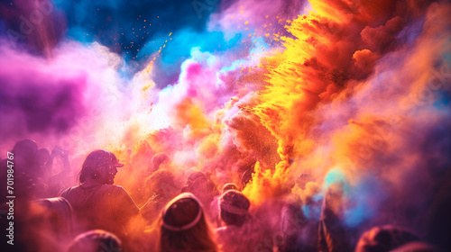 holi festival with colorful powder, Colorful Background photo