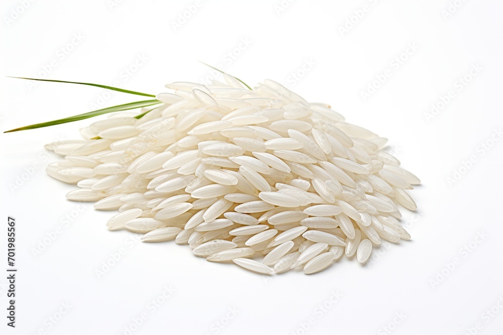 Obraz premium Rice ear in close up on white