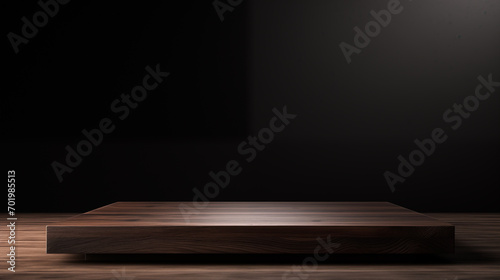Wooden Platform Empty Blank Plate Podium Pedestral Table Stand Mockup Product Display Showcase Wood Surface Podest Presentation 