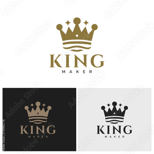 king crown logo king maker gold and black suitable for a luxury and elegant logo