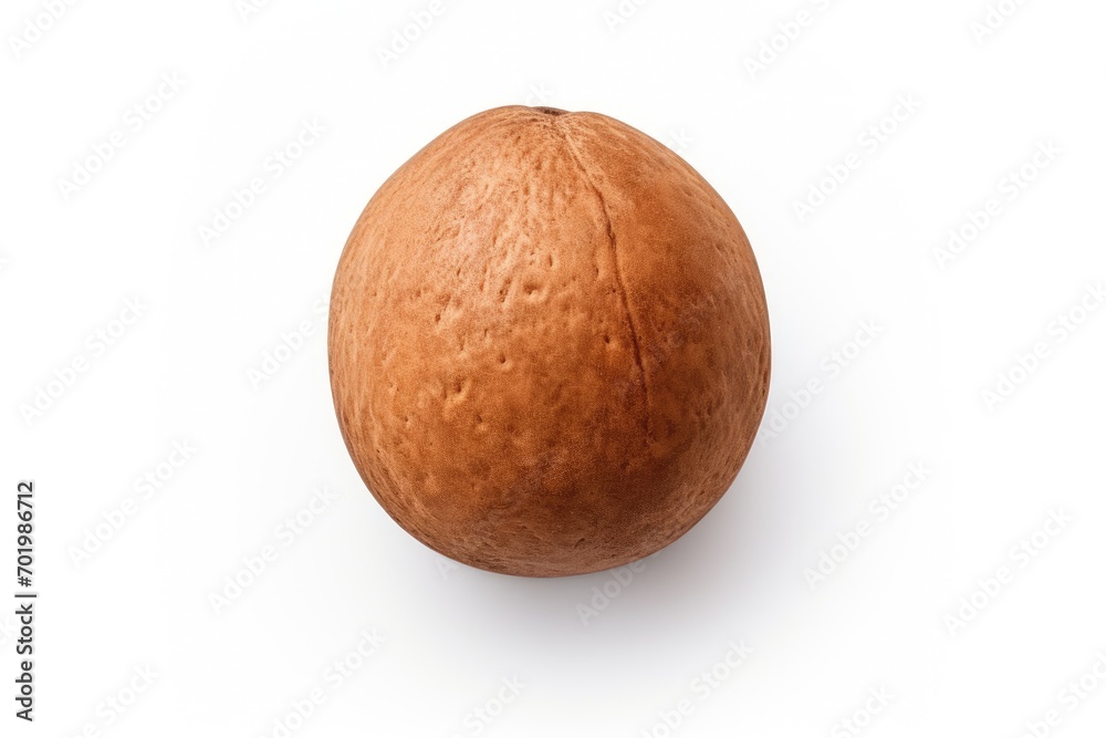 White background top view of isolated nutmeg White background top view of isolated nutmeg