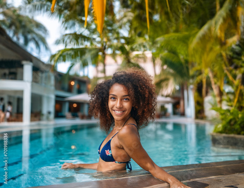 Attractive slim woman, mult...