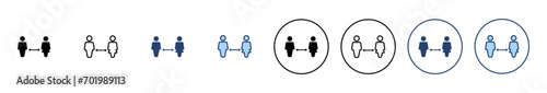Social distancing vector. social distance sign and symbol. self quarantine sign