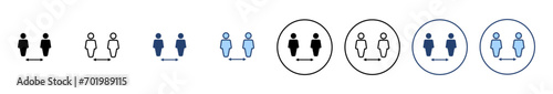 Social distance icon vector. social distancing sign and symbol. self quarantine sign