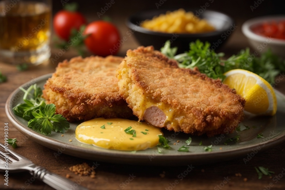 chicken with potatoes (Wiener Schnitzel)