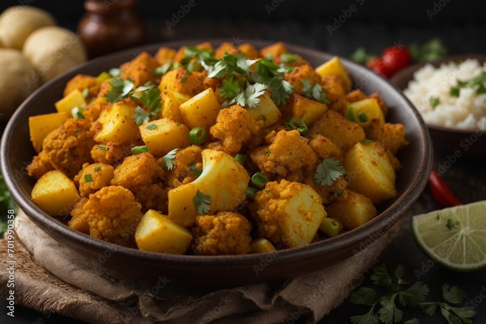 potatoes and vegetables (Aloo Gobi)