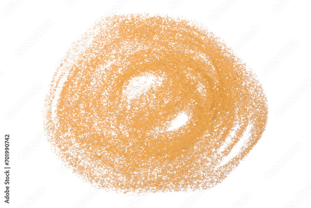 Fototapeta premium Orange crayon scribbles isolated on transparent background.