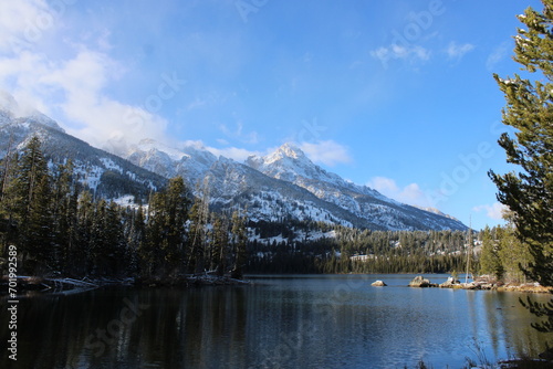 Snow Peaks Above the Lake