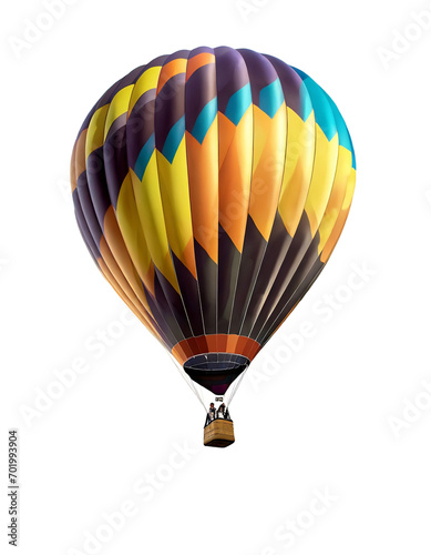 full color Hot Air Balloon Isolated on white Background