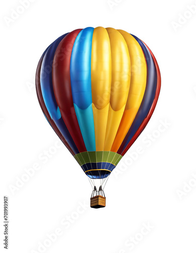 full color Hot Air Balloon Isolated on white Background