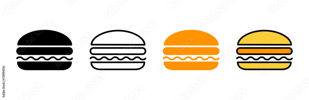 Burger icon set vector. burger sign and symbol. hamburger Burger icon set vector. burger sign and symbol. hamburger