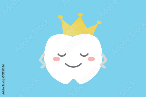 王冠を被った歯のキャラクター2
