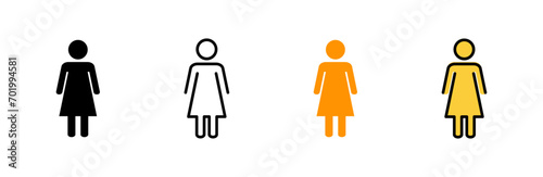 Female icon set vector. woman sign and symbol
