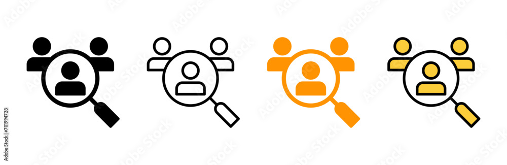 Hiring icon set vector. Search job vacancy sign and symbol. Human resources concept. Recruitment Hiring icon set vector. Search job vacancy sign and symbol. Human resources concept. Recruitment