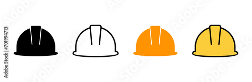 Helmet icon set vector. Motorcycle helmet sign and symbol. Construction helmet icon. Safety helmet photo