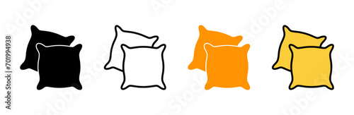 Pillow icon set vector. Pillow sign and symbol. Comfortable fluffy pillow