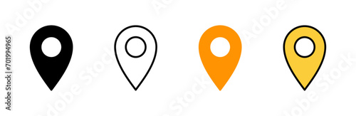 Pin icon set vector. Location sign and symbol. destination icon. map pin