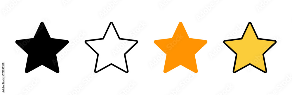 Star Icon set vector. rating sign and symbol. favourite star icon Star Icon set vector. rating sign and symbol. favourite star icon