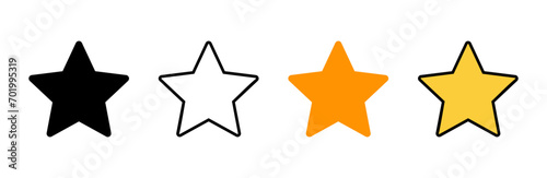 Star Icon set vector. rating sign and symbol. favourite star icon