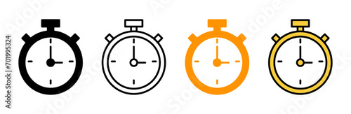 stopwatch icon set vector. Timer sign and symbol. Countdown icon. Period of time photo