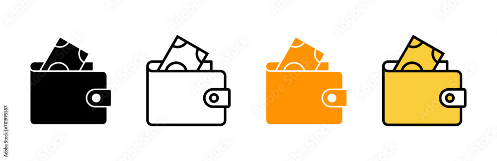 Wallet icon set vector. wallet sign and symbol Wallet icon set vector. wallet sign and symbol