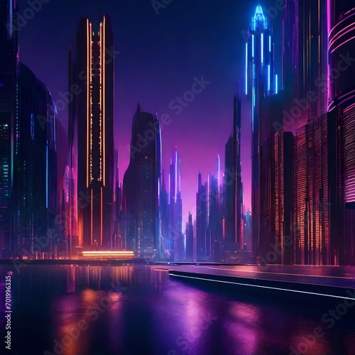 futuristic city on backgroun