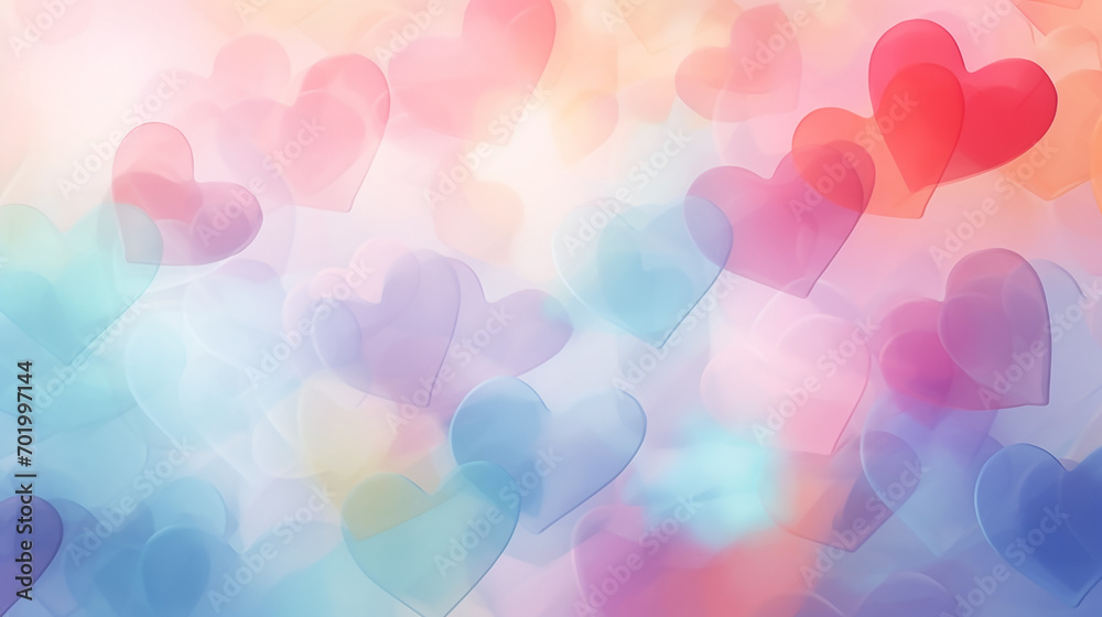 spring colors with abstract pastel background with hearts concept Mothers Day Valentine Day Birthday