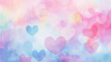 abstract pastel background with hearts concept Mothers Day, Valentine Day, Birthday. spring colors