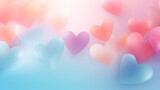 abstract pastel background with hearts concept Mothers Day, Valentine Day, Birthday. spring colors