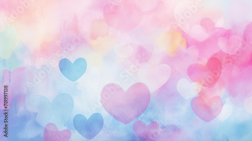 abstract pastel background with hearts concept Mothers Day, Valentine Day, Birthday. spring colors