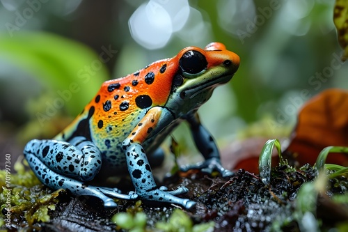 Harlequin Poison Dart Frog or Dendrobates histrionicus photo