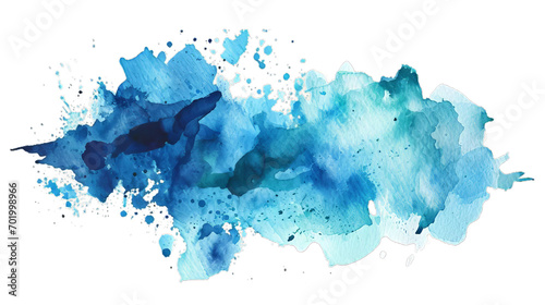 Vivid Blue Watercolor Splash White Background © Septiyan