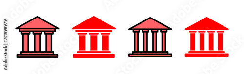 Bank icon set illustration. Bank sign and symbol, museum, university