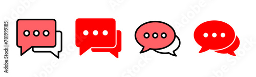Chat icon set illustration. speech bubble sign and symbol. comment icon. message