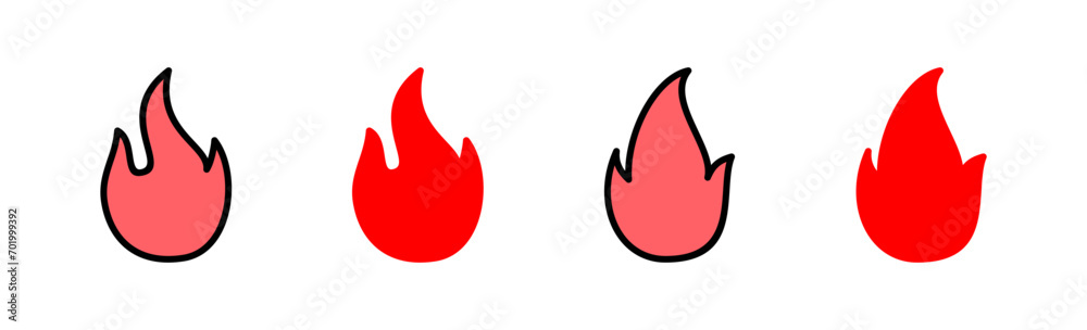 Fire icon set illustration. fire sign and symbol Fire icon set illustration. fire sign and symbol