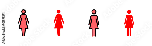 Female icon set illustration. woman sign and symbol